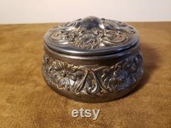 1890s Silver Plated Powder Box