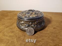 1890s Silver Plated Powder Box