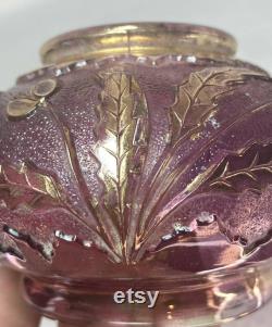 1899 EAPG Delaware, US Glass Co. Cranberry Stain and Gold Relief Dresser Box H3.5