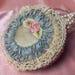1910s Edwardian Art Deco Antique Boudoir Powder Puff Pale Blue French Art Deco Silk Ribbon 1920s