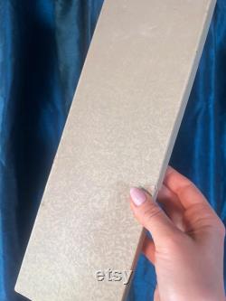 1920s Powder Puff Accessory. Rare carved Flapper Girl on an elongated puff wand. hand painted with original box and marketing insert