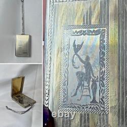 1926 Art Nouveau/ Deco Compact Wristlet Gold Plated Double Vanity Powder Box