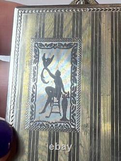 1926 Art Nouveau/ Deco Compact Wristlet Gold Plated Double Vanity Powder Box