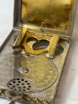 1926 Art Nouveau/ Deco Compact Wristlet Gold Plated Double Vanity Powder Box