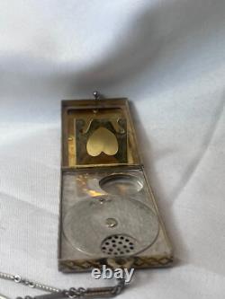 1926 Art Nouveau/ Deco Compact Wristlet Gold Plated Double Vanity Powder Box