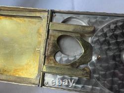 1926 Art Nouveau/ Deco Compact Wristlet Gold Plated Double Vanity Powder Box