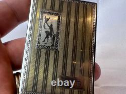 1926 Art Nouveau/ Deco Compact Wristlet Gold Plated Double Vanity Powder Box
