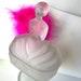 1930 Ballerina Frosted Glass Powder Dish Jar Lady TuTu Vanity Boudoir Vintage Makeup Cosmetics Beauty Collectible w Hot Pink Feather Duster