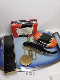 1930's-40's group of 11 vintage perfumes blue waltz, radio girl,max factor face powder brush, tangee nail polish,smooth face powder for men