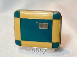 1930's Marathon Marion Foto Pak Compact Blue White Enamel Dbl Vanity Powder Box