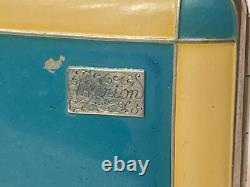 1930's Marathon Marion Foto Pak Compact Blue White Enamel Dbl Vanity Powder Box
