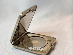 1930's Marathon Marion Foto Pak Compact Blue White Enamel Dbl Vanity Powder Box