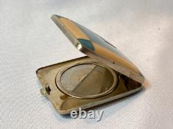 1930's Marathon Marion Foto Pak Compact Blue White Enamel Dbl Vanity Powder Box
