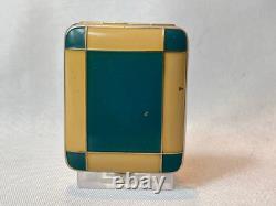 1930's Marathon Marion Foto Pak Compact Blue White Enamel Dbl Vanity Powder Box