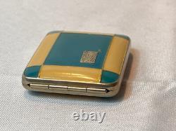 1930's Marathon Marion Foto Pak Compact Blue White Enamel Dbl Vanity Powder Box