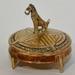 1930's Weidlich Bros W.B. Mfg. Co. Silver Plated Airedale Terrier Makeup Powder Box Art Deco Vanity FREE SHIPPING U.S.A.