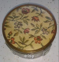1930s Art Deco Embroidered Powder Hairpin Box
