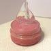 1930s Art Deco Reversed Painted Pink Depression Glass Powder Box with Glass Sailboat Top