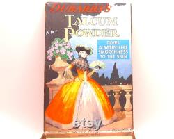 1930s Dubarry Talcum Powder Box Art Deco Crinoline Lady Illustration