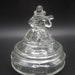 1930s L.E. Smith Minstrel Playing Mandolin Glass Powder Jar Trinket Box Depression Glass