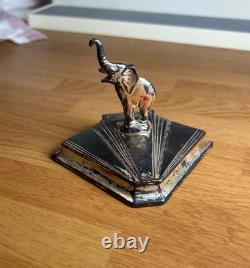 1930s Vintage Art Deco Elephant Silver Plate Trinket, Powder/Makeup Box AMAZING