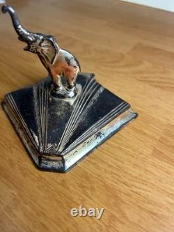 1930s Vintage Art Deco Elephant Silver Plate Trinket, Powder/Makeup Box AMAZING