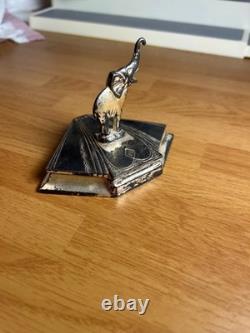 1930s Vintage Art Deco Elephant Silver Plate Trinket, Powder/Makeup Box AMAZING