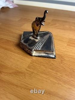 1930s Vintage Art Deco Elephant Silver Plate Trinket, Powder/Makeup Box AMAZING