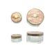 1940s Pair of Pink Faux Pearl and Gold Trim Round Powder Makeup Dresser Boxes