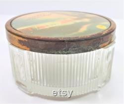 1950s Niagara Falls Souvenir Powder Jar, Dresser Jar, Trinket Box, Trinket Dish, Illuminated Falls Vintage