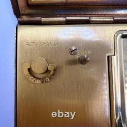 1960's Vintage Mechanical Musical Compact Cosmetic Powder Box Gold Tone Working
