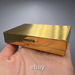 1960's Vintage Mechanical Musical Compact Cosmetic Powder Box Gold Tone Working