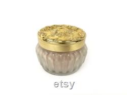1970s Estee Lauder Face Powder Vanity Decor Gold Top Jar Re-Nutriv w Powder