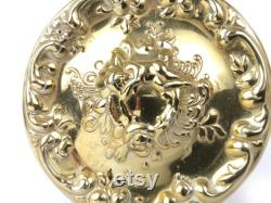 1970s Estee Lauder Face Powder Vanity Decor Gold Top Jar Re-Nutriv w Powder