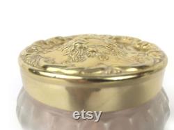 1970s Estee Lauder Face Powder Vanity Decor Gold Top Jar Re-Nutriv w Powder