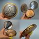 1970s Vintage USSR Compact Powder Box Old Brass Makeup Mirror Vanity Case Gift