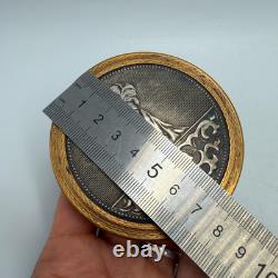 1970s Vintage USSR Compact Powder Box Old Brass Makeup Mirror Vanity Case Gift