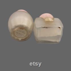 2 Avon Cotillion Sachet Powder Glass Jars, Vintage Vanity Lot