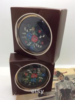 2 Vintage Dressing table Trinket Pots in boxes