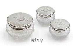 3 Sterling Silver Vintage Powder Jars