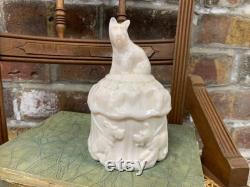 50 s Milk Glass Scotty Dog Powder Jar