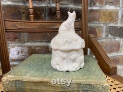 50 s Milk Glass Scotty Dog Powder Jar