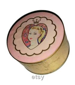 50s New COTY Fairy PRINCESS Powder Box Fairytale Decor Vintage Bath Powder Box Sweet 16 Birthday Pink Girly Fairy Vanity Valentine Gift RARE