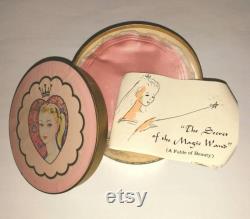 50s New COTY Fairy PRINCESS Powder Box Fairytale Decor Vintage Bath Powder Box Sweet 16 Birthday Pink Girly Fairy Vanity Valentine Gift RARE