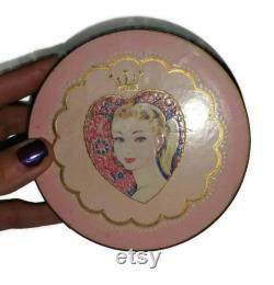 50s New COTY Fairy PRINCESS Powder Box Fairytale Decor Vintage Bath Powder Box Sweet 16 Birthday Pink Girly Fairy Vanity Valentine Gift RARE