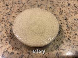 ANTIQUE STINGRAY SKIN shagreen powder box from 18 th century.Measures 2 inches in diameter and 1 2 inch tall