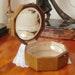 ART DECO Octagonal Mirrored Powder Box Glass Liner