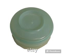 AVON Plastic Green Empty Rapture Beauty Dust Powder Box White Doves Made in USA