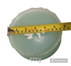 AVON Plastic Green Empty Rapture Beauty Dust Powder Box White Doves Made in USA