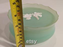 AVON Plastic Green Empty Rapture Beauty Dust Powder Box White Doves Made in USA
